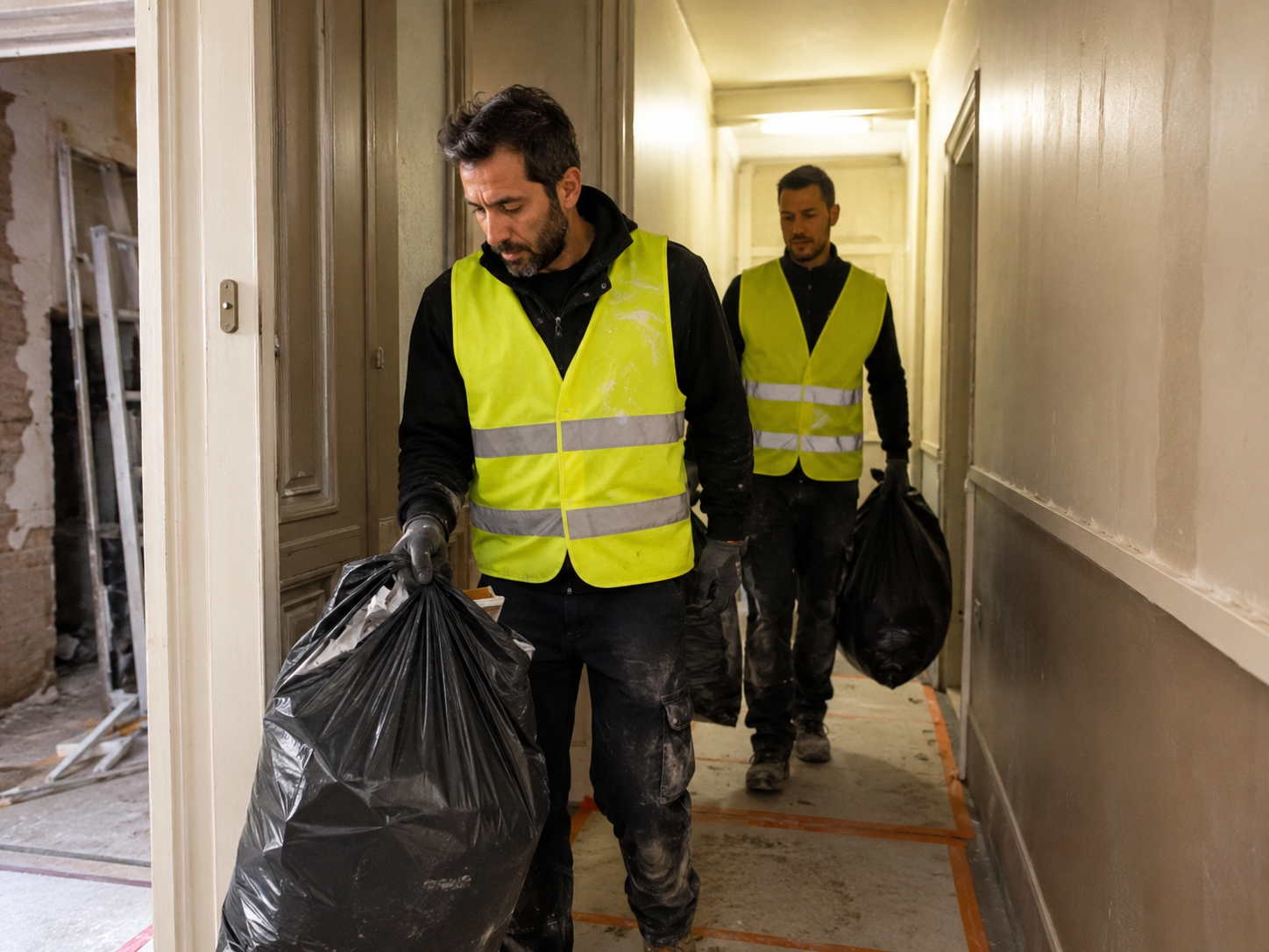 Évacuation des gravats et déchets de chantier